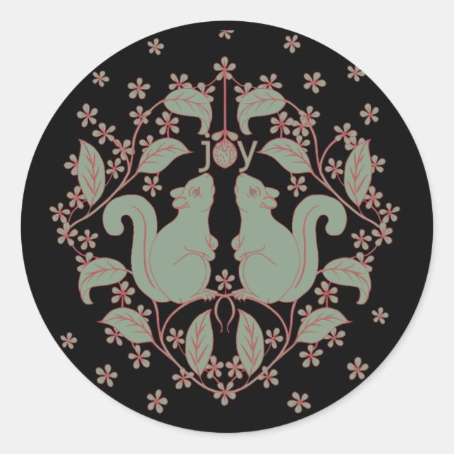 Adesivo Esquilos de Joy com Flores de Arte Animal (Frente)