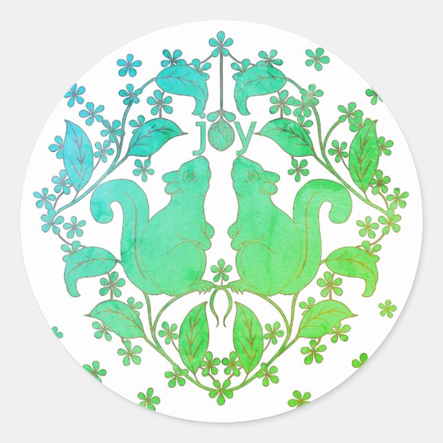 Adesivo Esquilos de Joy com Flores de Arte Animal (Frente)