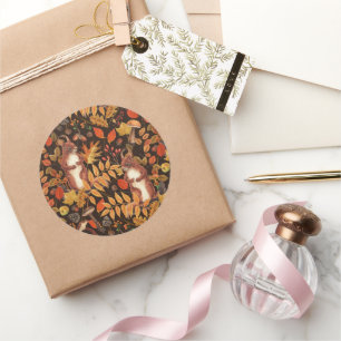 Adesivo Esquilos e flora autóctones em castanho escuro