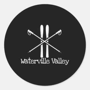 Adesivo Esquis de Vale de Waterville Rústico Pólos de Esqu