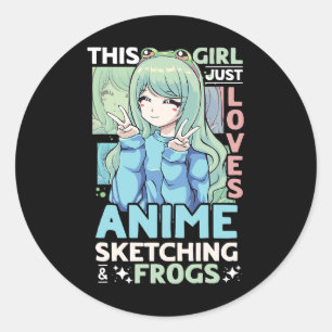Adesivo Essa garota ama o desenho de anime e Sapos