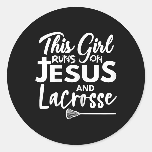 Adesivo Essa Garota Funciona Com Jesus E Lacrosse (Frente)