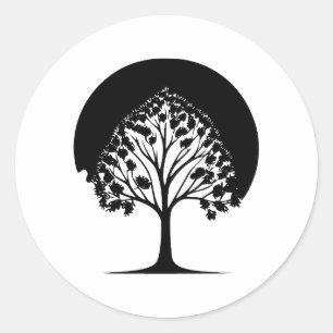 Adesivo Essência de árvore em preto e branco