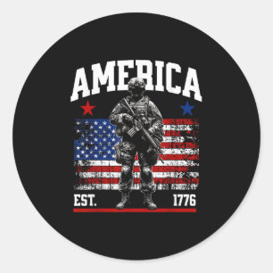 Adesivo Est 1776 Patriótica Americana Vintage Flag 4º Do