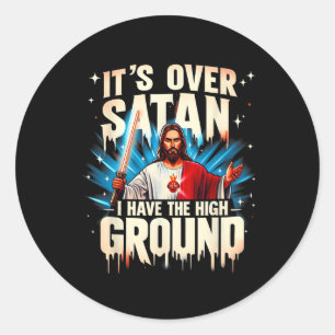 Adesivo Está Acabado Satanás Eu Tenho O Terreno Elevado Fe