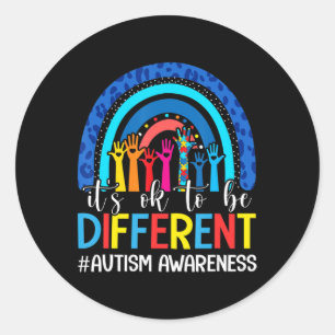 Adesivo Está bem ser diferente Autismo Sensibilização Leop