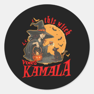 Adesivo Esta Bruxa Vota Kamala Witchy Halloween Feminista