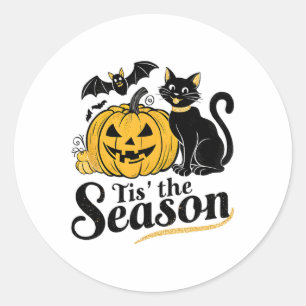 Adesivo Esta É A Época Do Halloween Bats Pumpkin Cai Engra