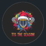 Adesivo Esta É A Época Lacrosse Mask Santa Hat Christmas S<br><div class="desc">Esta É A Época Lacrosse Mask Santa Hat Os Esportes De Natal</div>