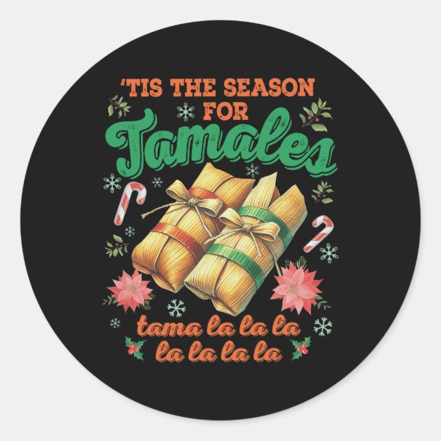 Adesivo Esta É A Época Para A Família Tamales, A Christma  (Frente)