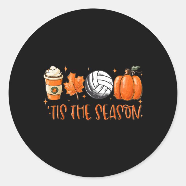 Adesivo Esta É A Estação Pumpkin Leaf Latte Fall Volleyll (Frente)