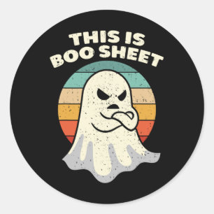 Adesivo Esta É A Folha De Boo Ghost Retro Halloween Costum