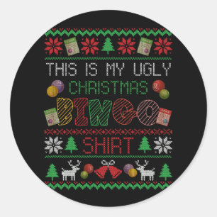 Adesivo Esta É A Minha Camisa De Natal Feia A Jogar Xma