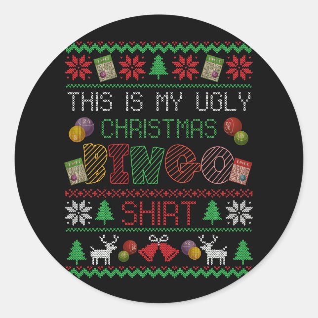 Adesivo Esta É A Minha Camisa De Natal Feia A Jogar Xma (Frente)