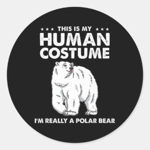 Adesivo Esta é a minha fantasia humana. Sou mesmo um Urso
