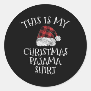 Adesivo Esta É A Minha Xadrez De Natal Do Pajama Hat Gi