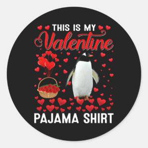 Adesivo Esta É Minha Camisa de Namorado Pinguim Coração Ve