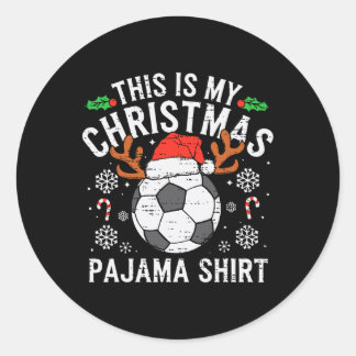 Adesivo Esta é Minha Camisa de Pajama de Natal de Futebol 