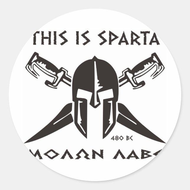 Adesivo Esta é Sparta - Molon Lave - Preto (Frente)