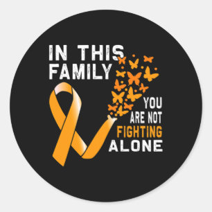 Adesivo Esta Família Não Combatendo Leucemia Laranja De Fi