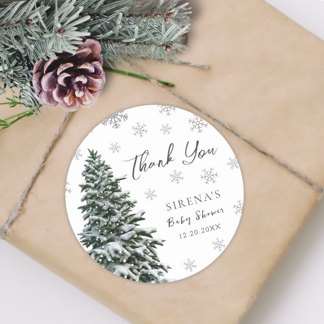 Adesivo Está frio lá fora | Chá de fraldas de árvores de i (Criador carregado)