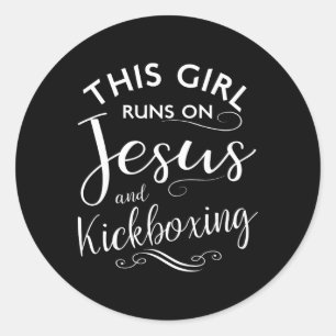 Adesivo Esta Garota Corre Com Jesus E Arte Marcial De Kick