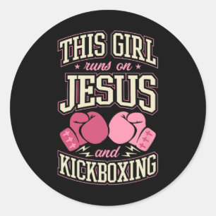 Adesivo Esta Garota Funciona Com Jesus E Kickboxing Cristã