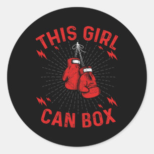 Adesivo Esta Garota Pode Boxear, Boxeador Boxe Design Vint