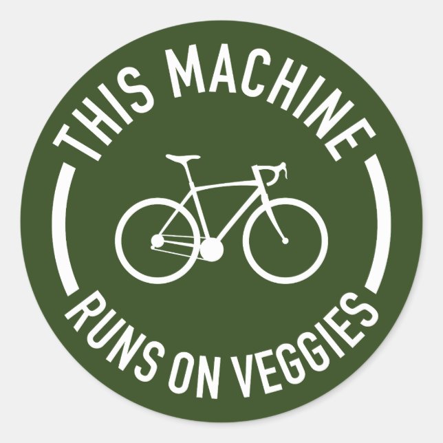 Adesivo Esta Máquina Funciona Na Bicicleta De Veggies (Frente)