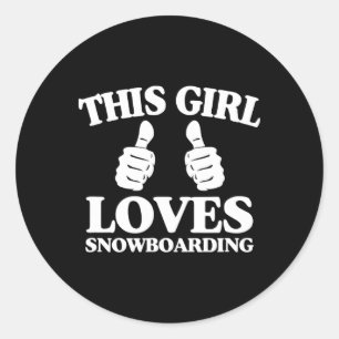Adesivo Esta Menina Adora Snowboard Dois polegares