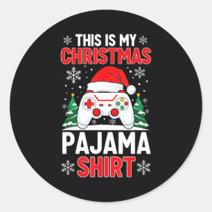 Adesivo Esta Minha Camisa de Pijama de Natal Jogos de Nata