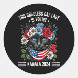 Adesivo Esta Mulher De Gato Infantil Está Votando Kamala-h