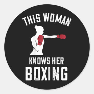 Adesivo Esta Mulher Sabe Boxe Boxeador Kickboxing Luvas de