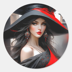 Adesivo Esta mulher tem um rosto fantástico. Ela é caucasi