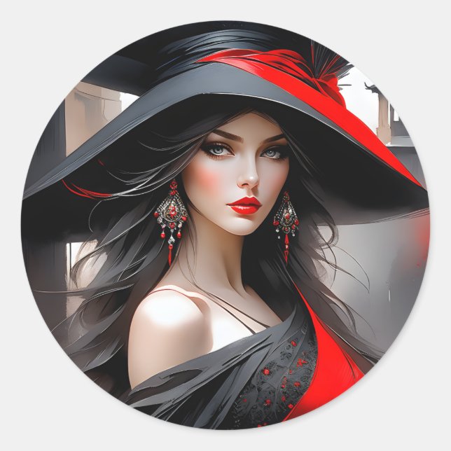 Adesivo Esta mulher tem um rosto fantástico. Ela é caucasi (Frente)