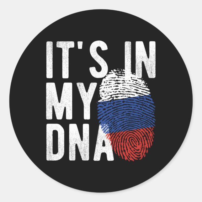 Adesivo Está No Meu Dna Rússia Sinalizador. (Frente)