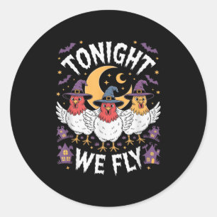 Adesivo Esta Noite Voamos No Halloween Bruxa Engraçado Gal