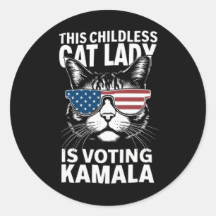Adesivo Esta Senhora de Gato Infantil Está Votando Kamala-