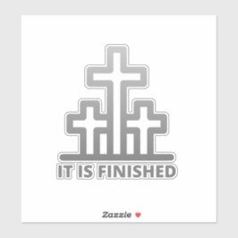 Adesivo Está Terminado Com Três Cruzes De Vinheta De Vinil