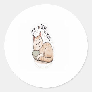 Adesivo "Está tudo bem descansar - Gato de dormir minúscul