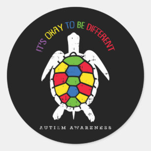 Adesivo Está Tudo Bem Ser Diferente Tartaruga de Conscient