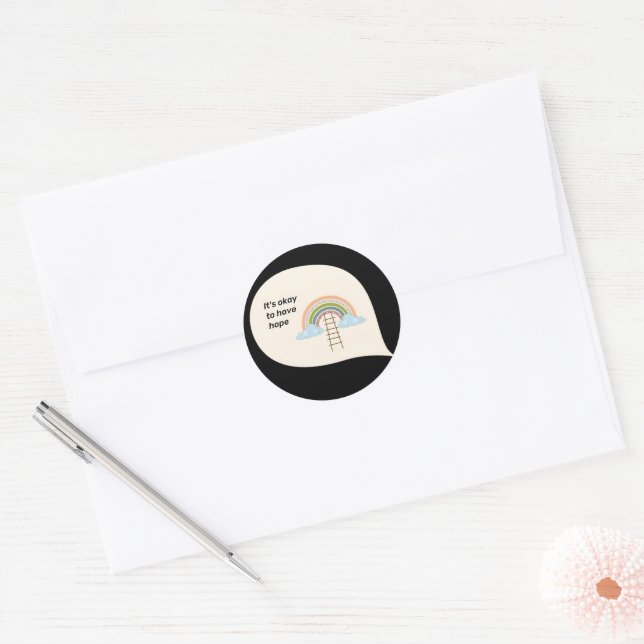 Adesivo "Está tudo bem ter esperança Arco-Íris Hoodie" (Envelope)