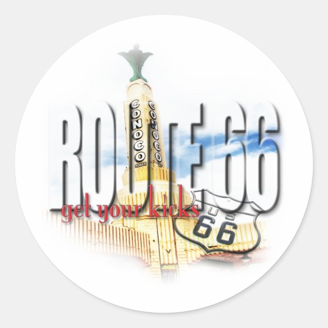 Adesivo Estação Conoco Antiga, Texas - Rota 66 (Frente)