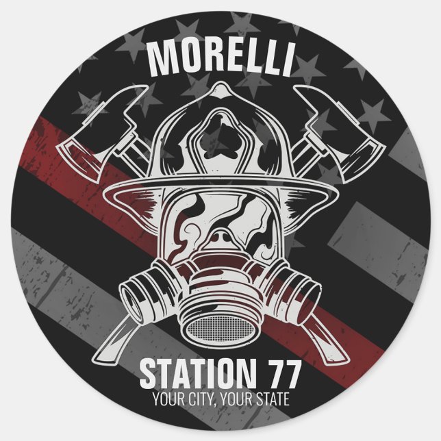 Adesivo Estação de Bombeiros do NOME Personalizado (Criador carregado)