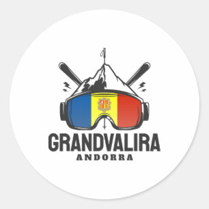 Adesivo Estação de Esqui Grandvalira Andorra Esqui Retro