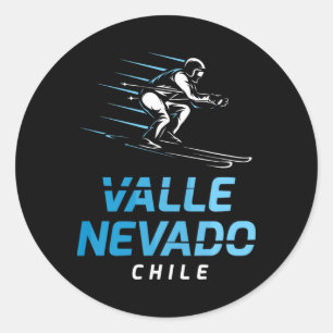 Adesivo Estação de Esqui Valle Nevado Chile Esqui Retro