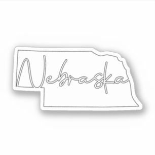 Adesivo Estado branco contínuo de Nebraska
