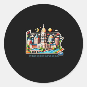 Adesivo Estado Da Pensilvânia Na Usa Sticker
