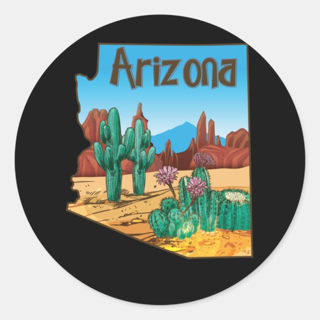 Adesivo Estado De Amor Do Mapa De Arizonas Que Bloqueia Fl (Frente)