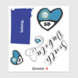 Adesivo Estado de Dakota do Sul, Folha de Vedantes de Cort